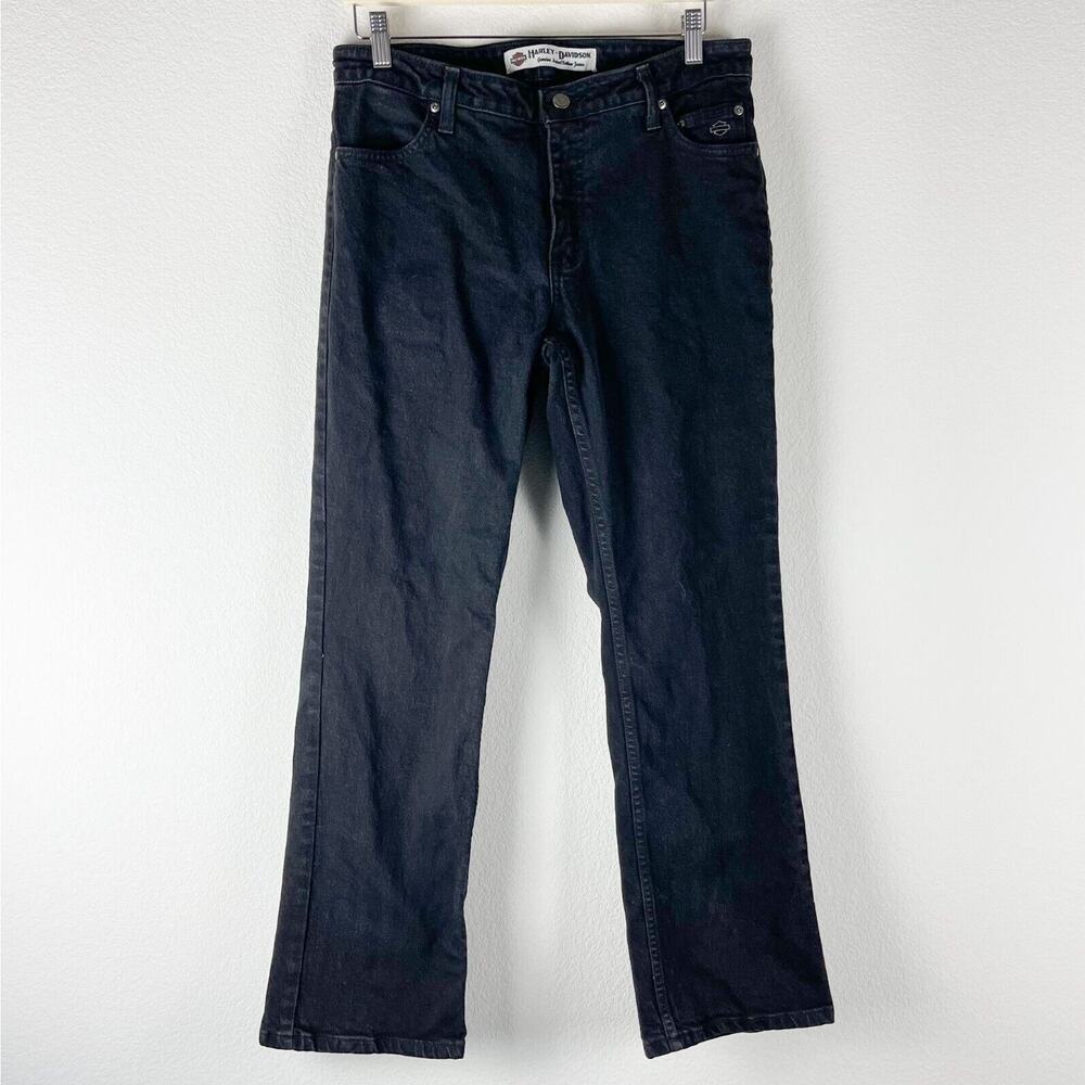 Harley Davidson Bootcut Jeans‎ Womens 12 Black Denim Mid Rise